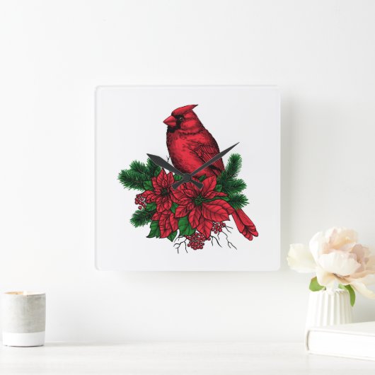 Kardinal Quadratische Wanduhr (Zuhause)