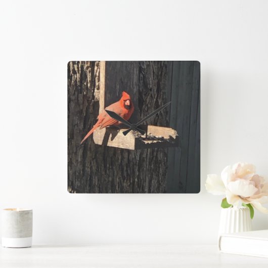 Kardinal Quadratische Wanduhr (Zuhause)