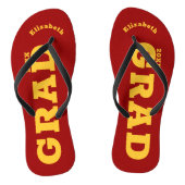 Kardinal Red and Gold Abschluss Senior Class Badesandalen (Fußbett)