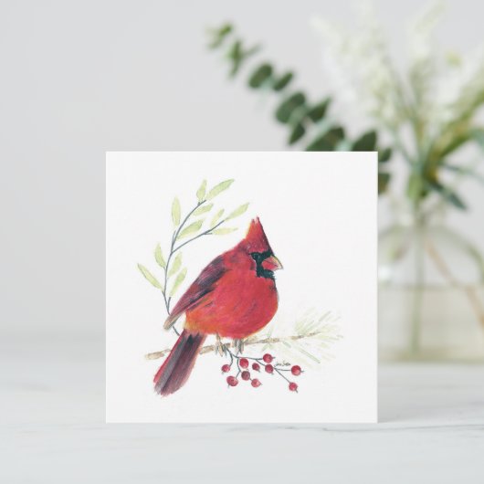 Kardinal Red Bird Art (Stehend Vorderseite)