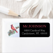 Kardinal Red Bird Branch Illustration Art Address (Insitu)