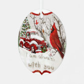 Kardinal Red Bird Memorial Ich bin immer bei Ihnen Ornament Aus Metall (Vorderseite links)