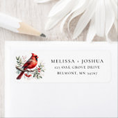 Kardinal Red Bird und Berries Rücksendeadresse (Insitu)