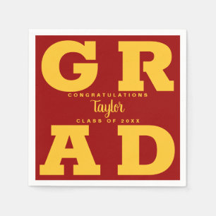Kardinal Red Bold Graduation Party Serviette