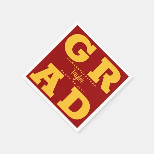 Kardinal Red Bold Graduation Party Serviette (Ecke)