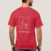 Kardinal Red Business Fügen Sie Ihre Logo-Website T-Shirt (Rückseite)