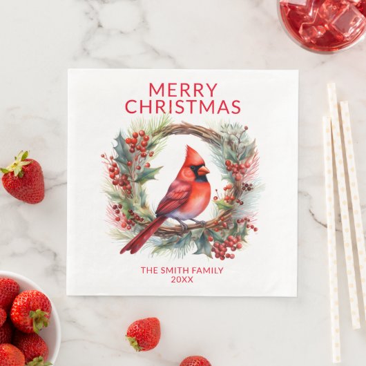 Kardinal Red Christmas Party Serviette (Beispiel)