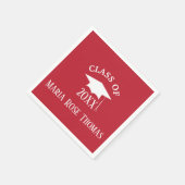 Kardinal Red Grad Cap & Blätter Paper Napkins Serviette (Ecke)