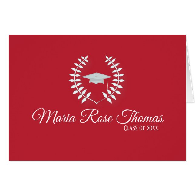 Kardinal Red Grad Vielen Dank (4,25" x 5,5"), (Vorderseite (Horizontal))