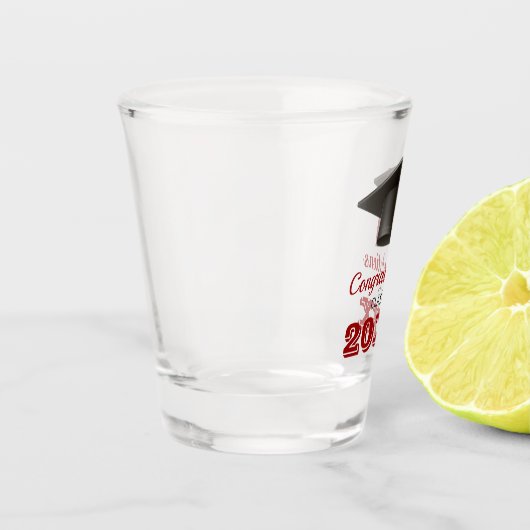 Kardinal Red Gratulationen Uni Graduate Schnapsglas (Links)