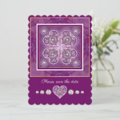 Kardinal Red Rosace Einladung (Stehend Vorderseite)