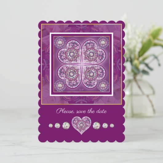 Kardinal Red Rosace Einladung (Stehend Vorderseite)