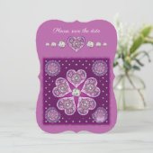 Kardinal Red Rosace Einladung (Stehend Vorderseite)