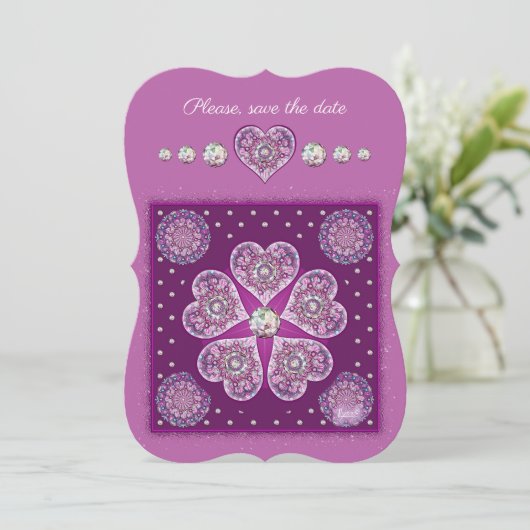 Kardinal Red Rosace Einladung (Stehend Vorderseite)