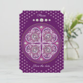 Kardinal Red Rosace Einladung (Stehend Vorderseite)