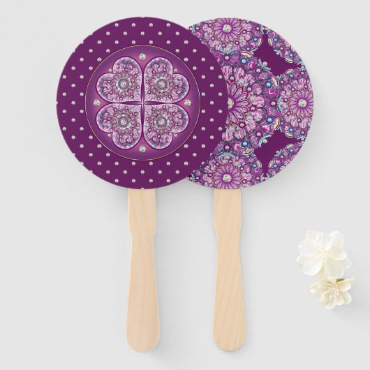 Kardinal Red Rosace Fächer (Vorne und Hinten)