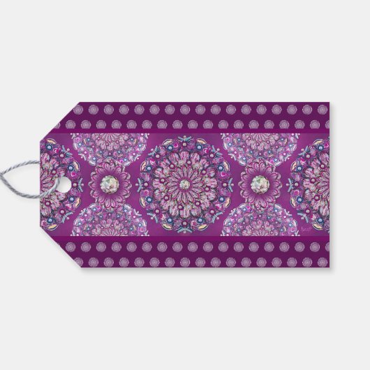 Kardinal Red Rosace Geschenkanhänger (Rückseite Horizontal)