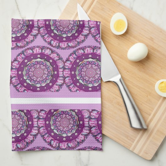 Kardinal Red Rosace Geschirrtuch (Viertel Falte)