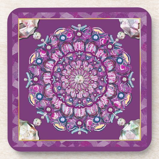 Kardinal Red Rosace Getränkeuntersetzer (Vorderseite)