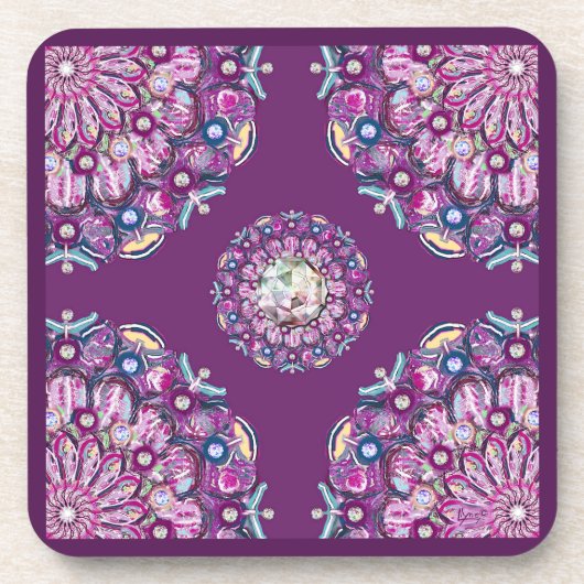 Kardinal Red Rosace Getränkeuntersetzer (Vorderseite)