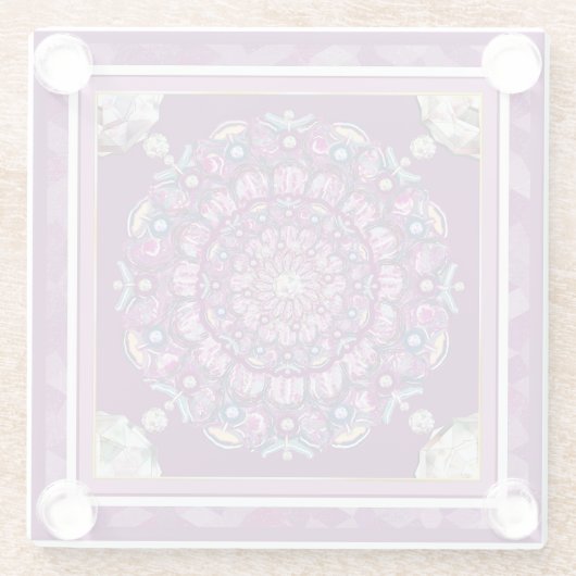 Kardinal Red Rosace Glasuntersetzer (Rückseite)