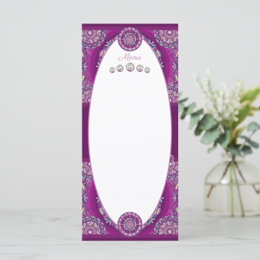 Kardinal Red Rosace Menükarte (Stehend Vorderseite)