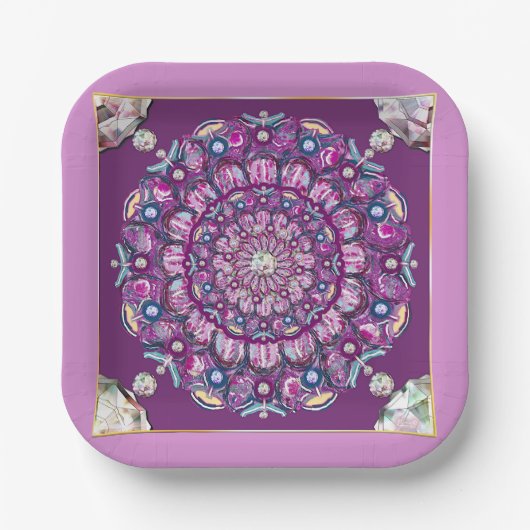 Kardinal Red Rosace Pappteller (Vorderseite)