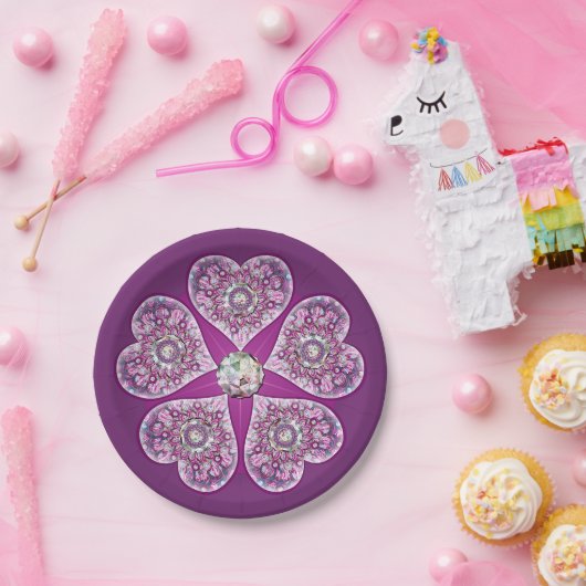 Kardinal Red Rosace Pappteller (Party)