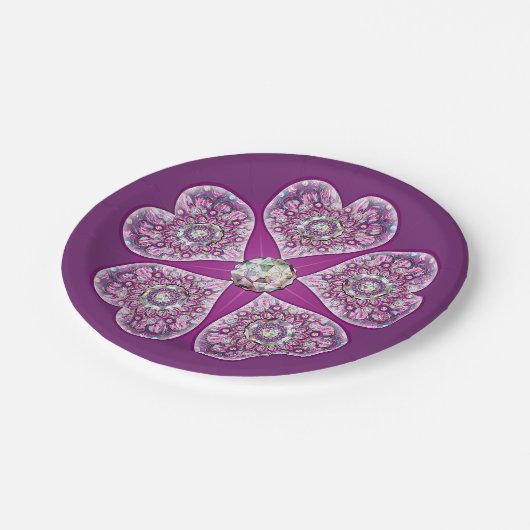 Kardinal Red Rosace Pappteller (Schrägansicht)