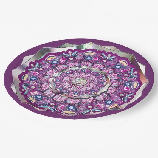 Kardinal Red Rosace Pappteller (Schrägansicht)