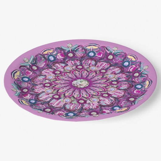 Kardinal Red Rosace Pappteller (Schrägansicht)