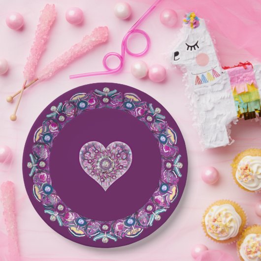 Kardinal Red Rosace Pappteller (Party)