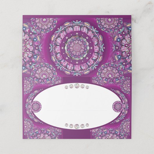 Kardinal Red Rosace Platzkarte (Außenseite Aufgefaltet)