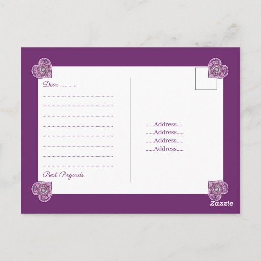 Kardinal Red Rosace Postkarte (Rückseite)