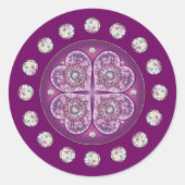 Kardinal Red Rosace Runder Aufkleber (Vorderseite)