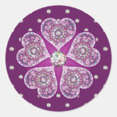 Kardinal Red Rosace Runder Aufkleber (Vorderseite)