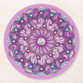 Kardinal Red Rosace Runder Pappuntersetzer (Vorderseite)