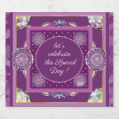 Kardinal Red Rosace Schaumweinetikett (Einzelnes Label)