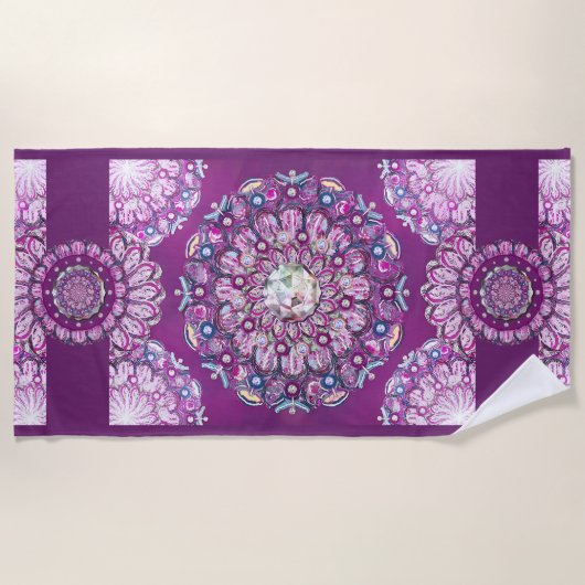 Kardinal Red Rosace Strandtuch (Vorderseite)