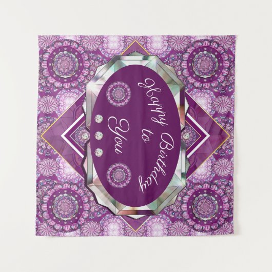 Kardinal Red Rosace Wandteppich (Vorderseite (Horizontal))