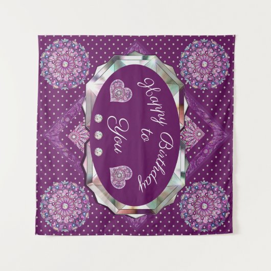 Kardinal Red Rosace Wandteppich (Vorderseite (Horizontal))