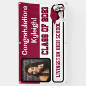 Kardinal Red & White Vinyl Abschluss Banner (Vertikal)