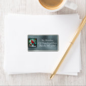 Kardinal & Ribbon Rücksendeadresse - Silber Adressaufkleber (Insitu)