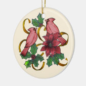 Kardinal Ribbons Zollschmuck Keramik Ornament (Links)