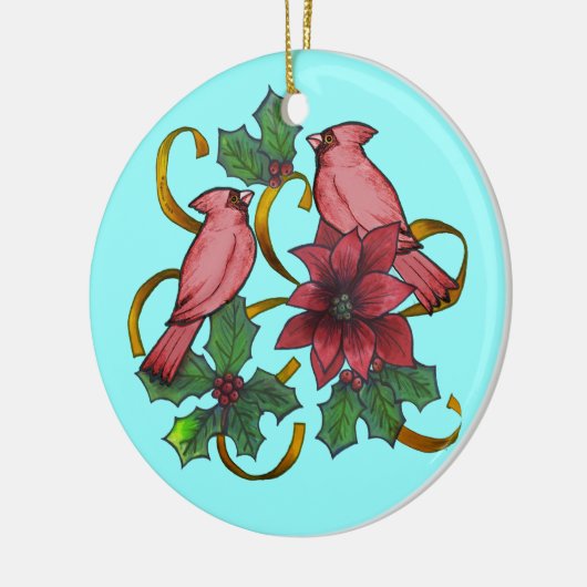 Kardinal Ribbons Zollschmuck Keramik Ornament (Links)