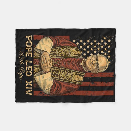 Kardinal Robert Francis Prevost Pope Leo Xiv Ameri Fleecedecke (Vorderseite (Horizontal))