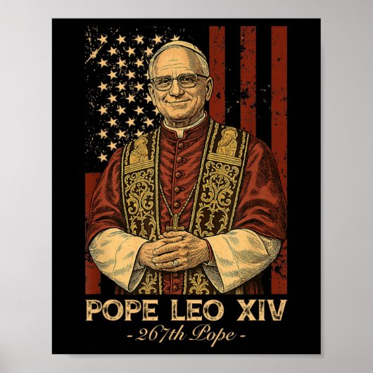 Kardinal Robert Francis Prevost Pope Leo Xiv Ameri Poster (Vorne)