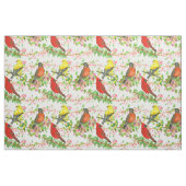 Kardinal Robins Goldfinch Spring Tree Botanisch Stoff (Fat Quarter (45,7 x 55,9 cm))