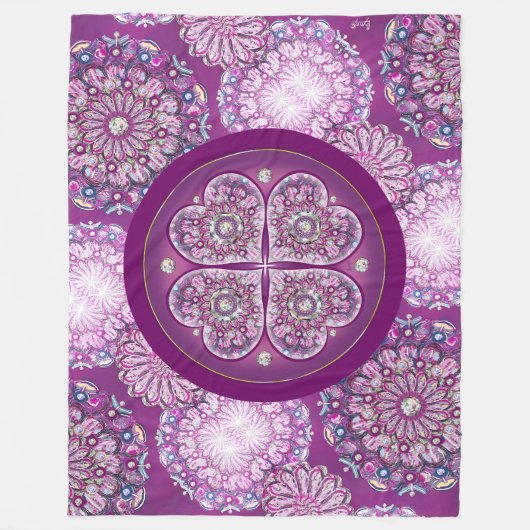 Kardinal Rosace Fleecedecke (Vorderseite)