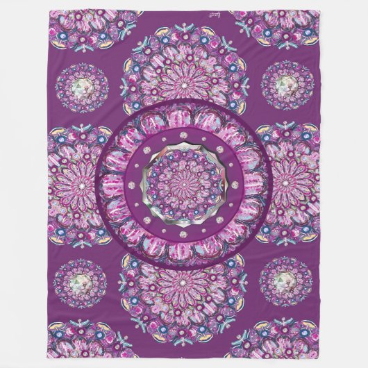 Kardinal Rosace Fleecedecke (Vorderseite)